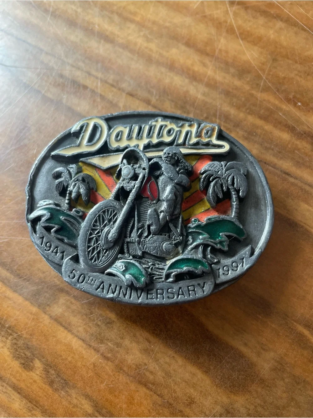 Vintage 90’s Daytona 50th Anniversary Motorcycle Belt Buckle limited edition
